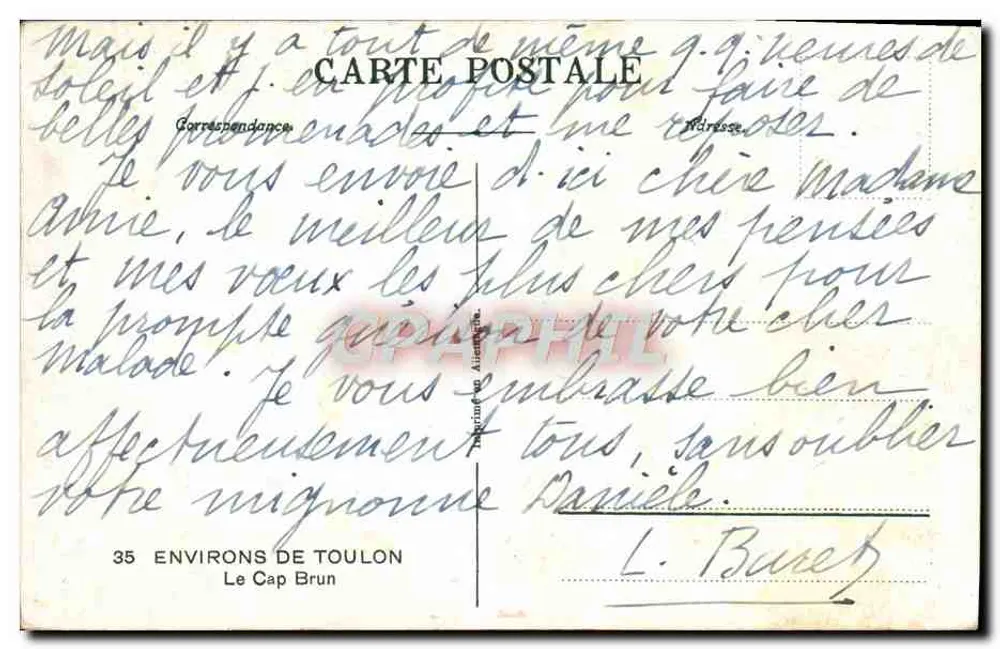 O Capuz Marrom — Arredores de Toulon — L. Buret - Verso