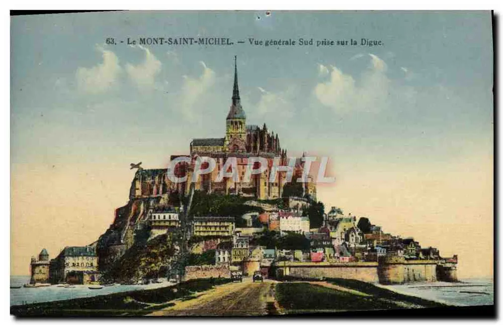 Mont-Saint-Michel — Allgemeiner Blick von Süden aus der Digue — n°63 - Vorderseite