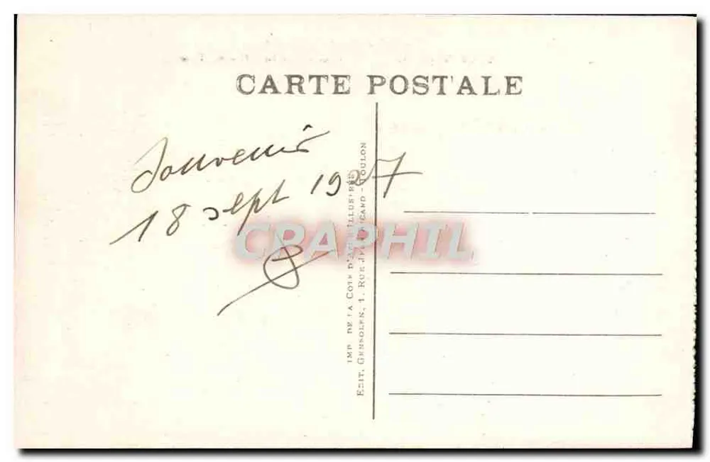 Toulon — Vista Geral — editor Imp. Gensof, 1 rue Jean Jaurès - Verso