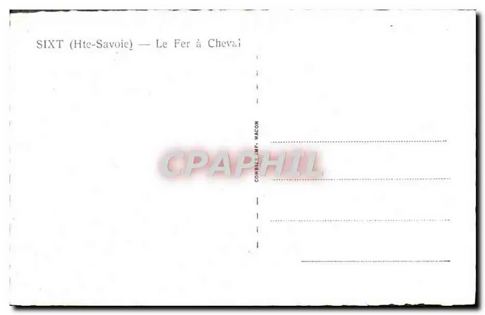 SIXT (Hte-Savoie) — O Fer de Cavalo — Combelle, Mâcon - Verso