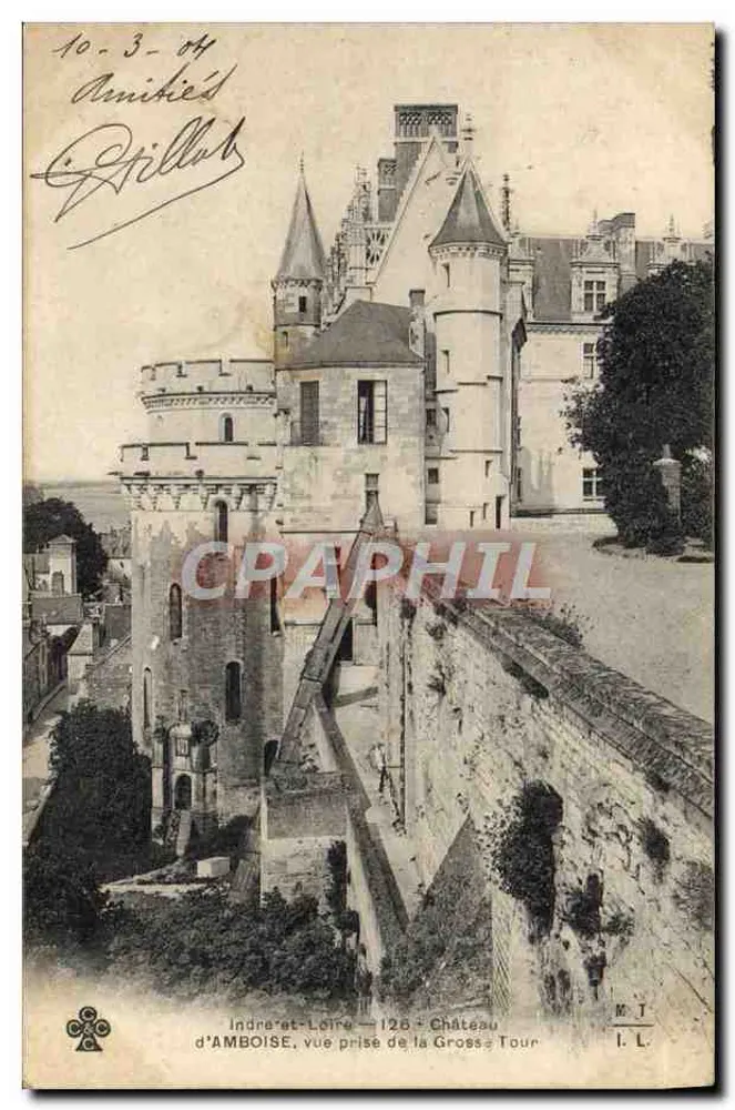 Amboise — Castelo, vista tirada da Torre Grande — M.J. (editor) - Frente