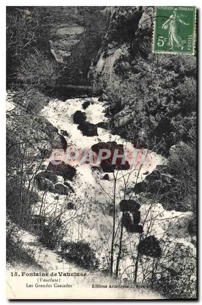 Fontaine de Vaucluse — Die Großen Wasserfälle — Artistische Editionen J. Braun - Vorderseite