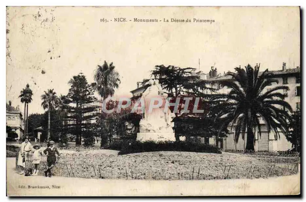 Nice - Monuments - La Déesse du Printemps — éditeur Sdu. Braeckmann, Nice, n° 163 - Frente