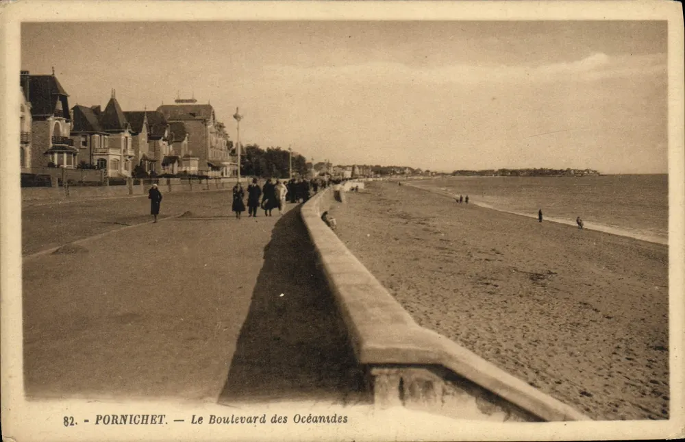 Pornichet — O Boulevard das Océanides — G. Artaud, editor, Nantes - Frente