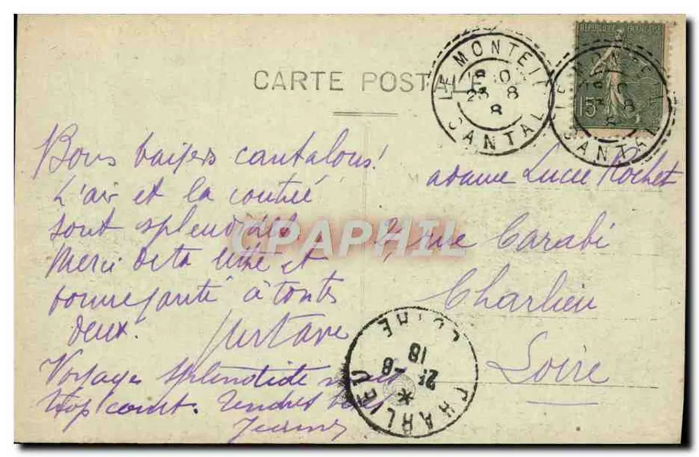 O Cantal pitoresco — Cirque de Mandailles (3) — Le Briounot 1432m — Editor L.R.I.A. n°250 - Verso