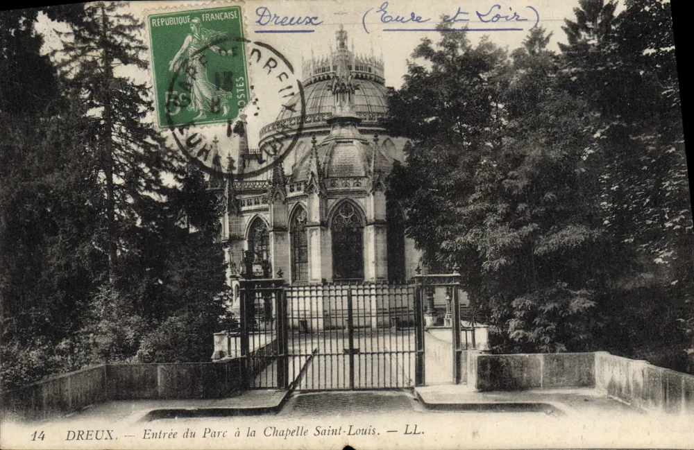 Dreux (Eure-et-Loir) — Eingang zum Park der Kirche Saint-Louis — LL. - Vorderseite