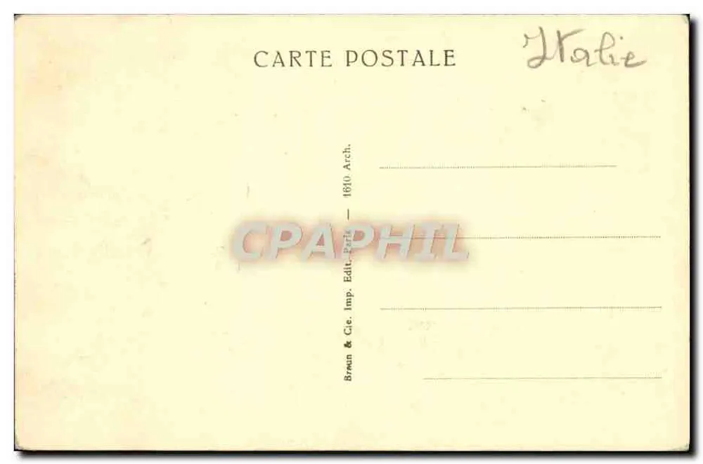 Pompéi — O Templo de Júpiter — Braun & Cie, Paris - Verso