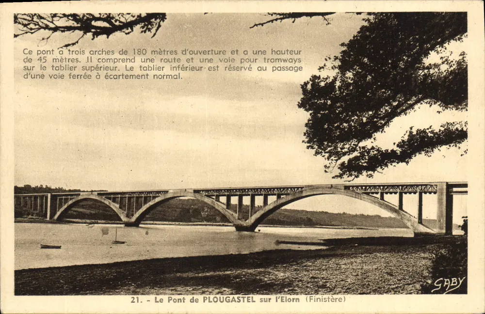 El Puente de Plougasnet sobre el Élorn (Finistère) — 21. — Editor Gaby, Nantes - Anverso