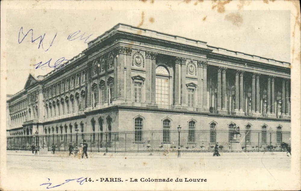 Paris - A Colunata do Louvre — n°14 — editor não identificado - Frente