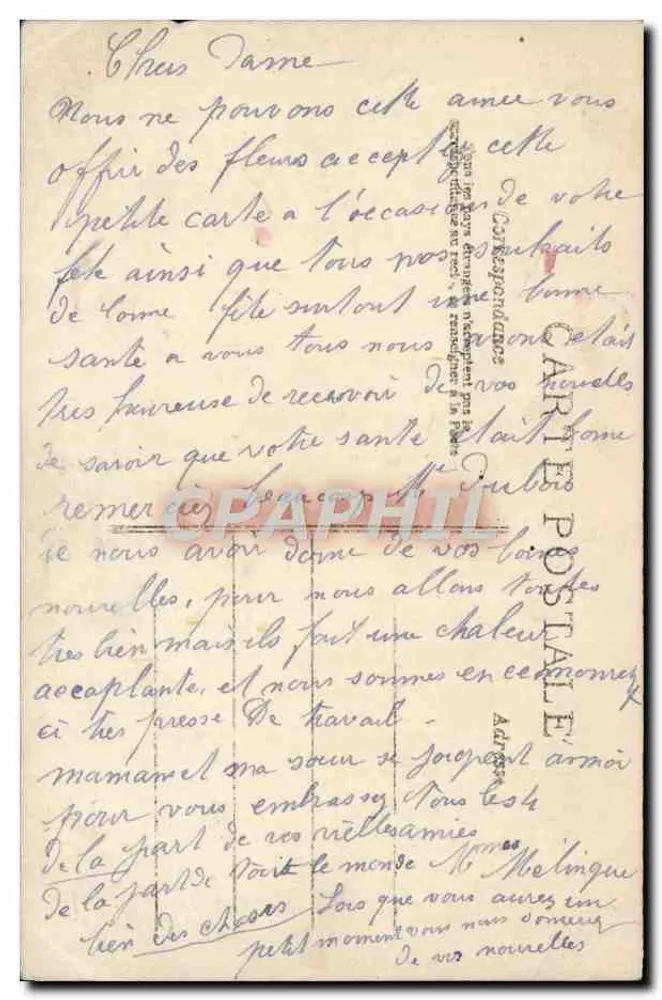 Frau und Kind — Frohe Geburtstage — A.N. PARIS, n° 650 - Rückseite