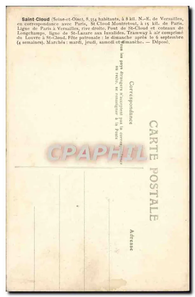 Parque de Saint-Cloud — A Avenida das Barreiras — editor não identificado, n° 34 - Verso