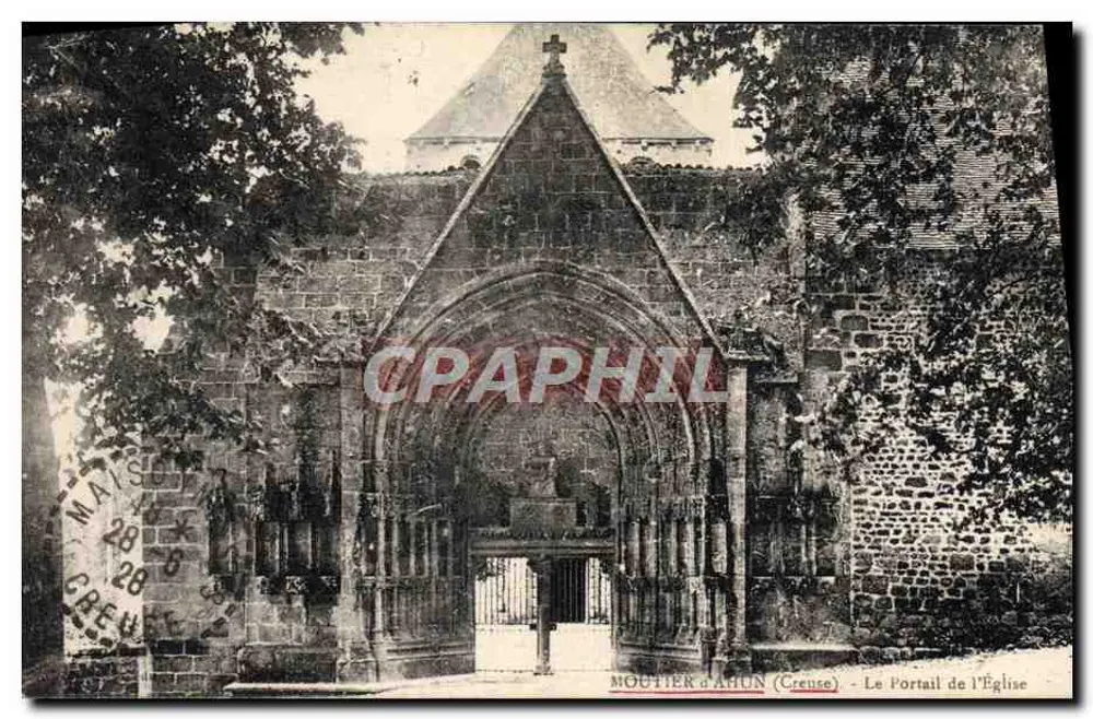 MOUTIER-d'AHUN (Creuse) - El Portal de la Iglesia - Anverso
