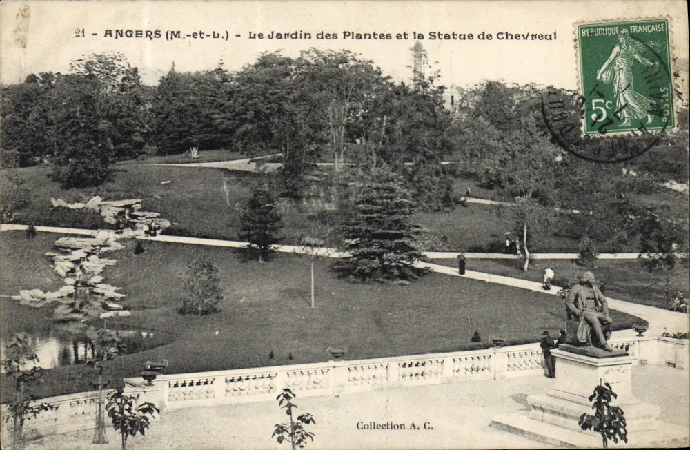 Angers (M.-et-L.) - Der Botanische Garten und die Statue von Chevreul — Sammlung A. C. - Vorderseite