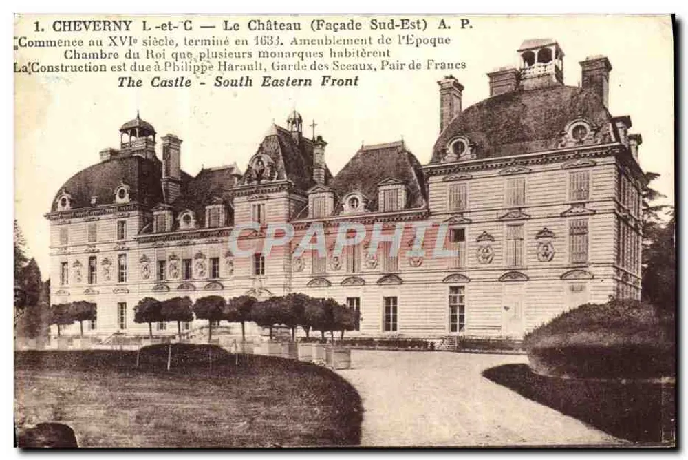 Cheverny — O Castelo (Fachada Sudeste) — A. P. - Frente