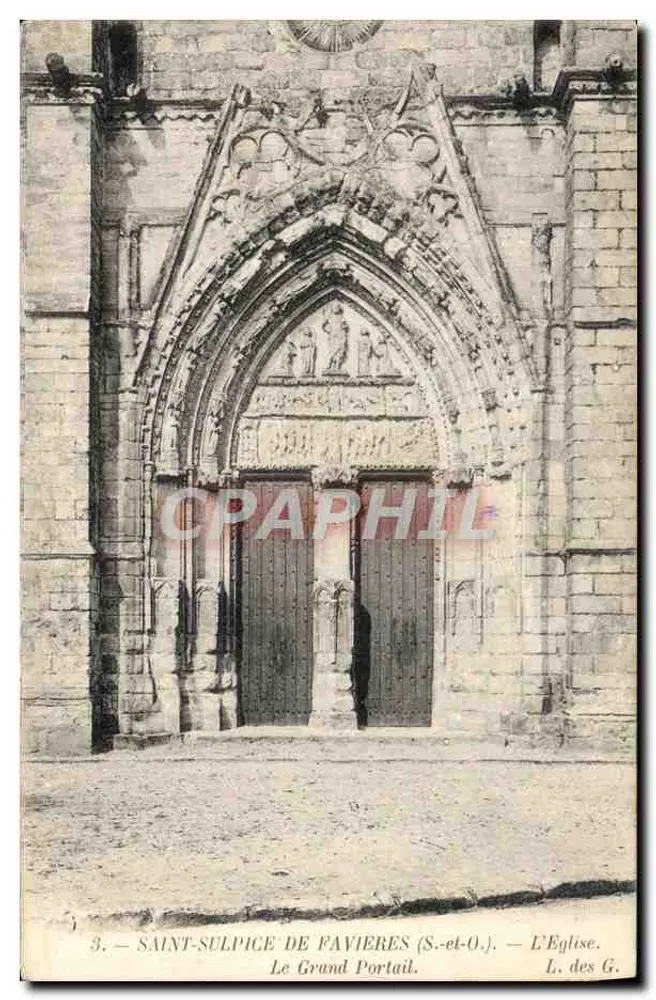 Saint-Sulpice-de-Favières — Der Große Portal — L. des G. - Vorderseite
