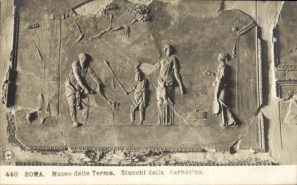 Stucchi della Farnesina — Museum der Thermae — Diffida - Vorderseite