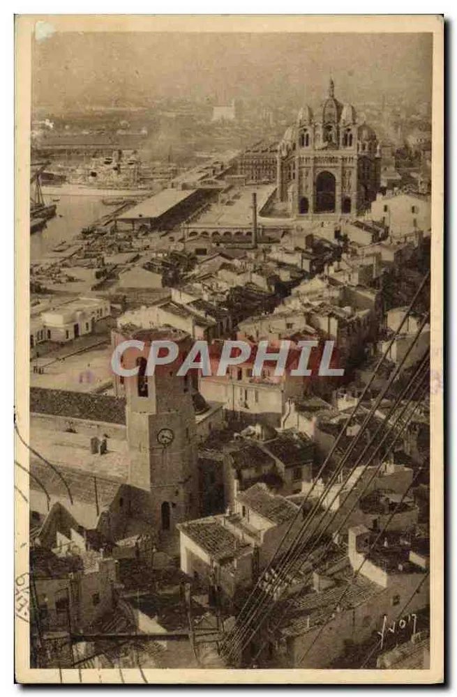 Marseille (Bouches-du-Rhône) — Die Kathedrale vom Transbordeur-Brücke aus gesehen — Les Editions d'Art 'AVON', Paris - Vorderseite