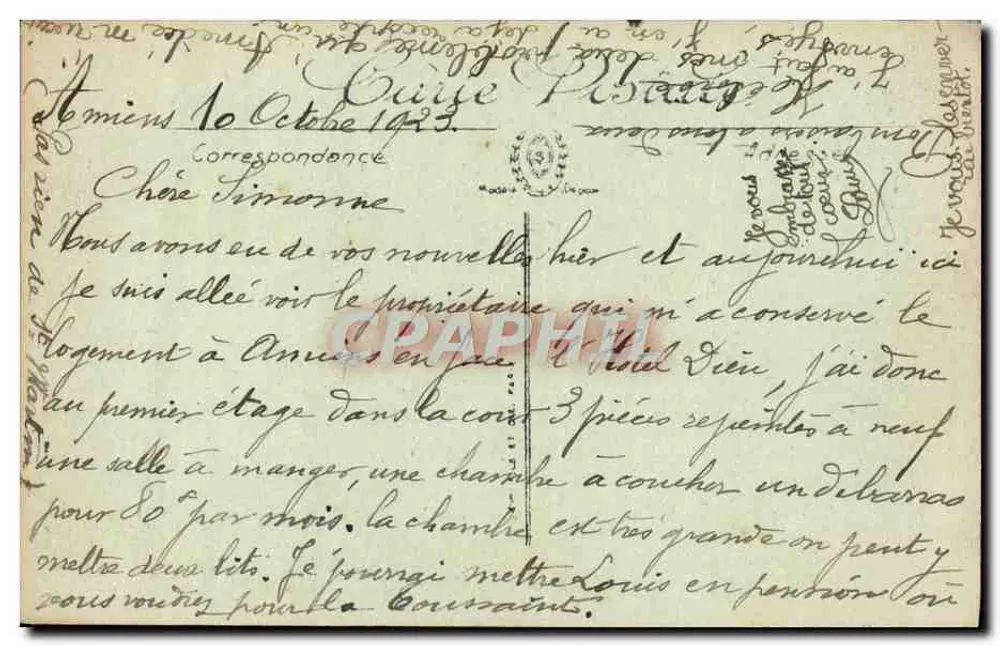 Amiens — O Hotel das Correios — LL. n°81 - Verso