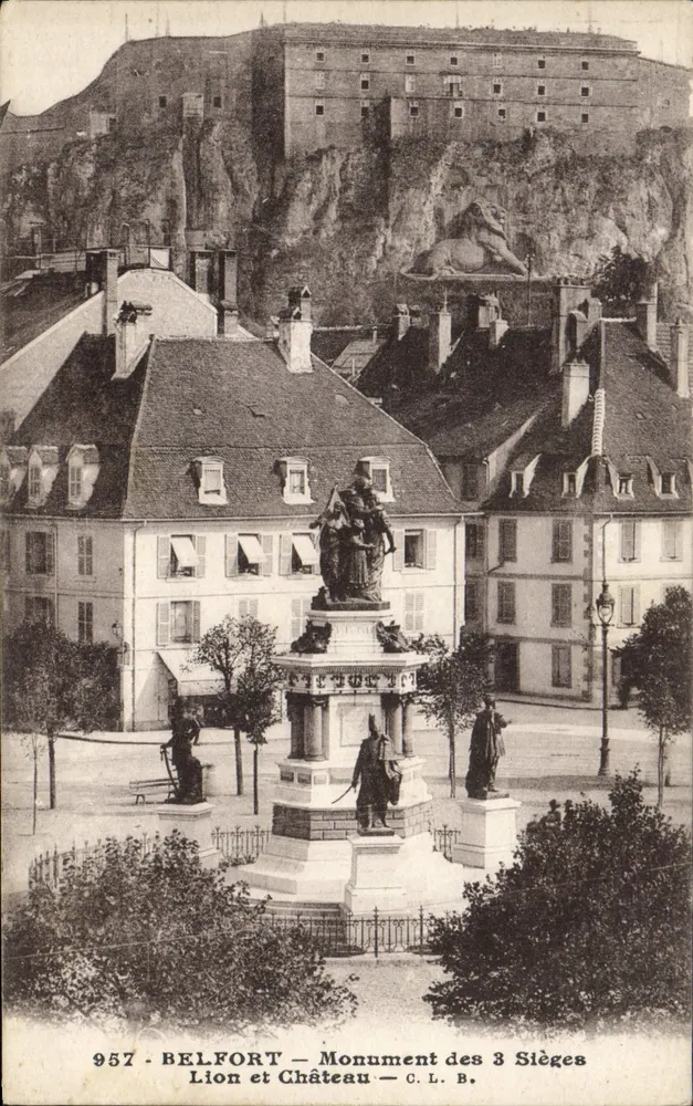 Belfort — Denkmal der drei Belagerungen — Löwe und Schloss — C.L.B. - Vorderseite