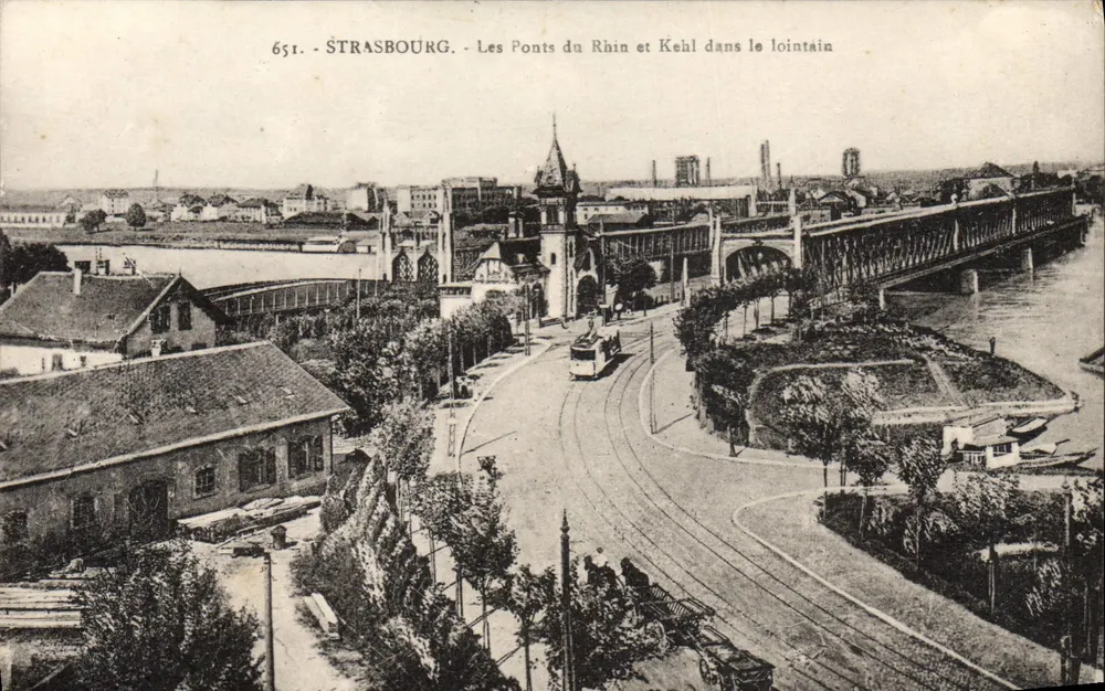 Strasbourg — Die Rheinbrücken und Kehl im Hintergrund — Verlag Cartes 'La Cigogne', n° 651 - Vorderseite