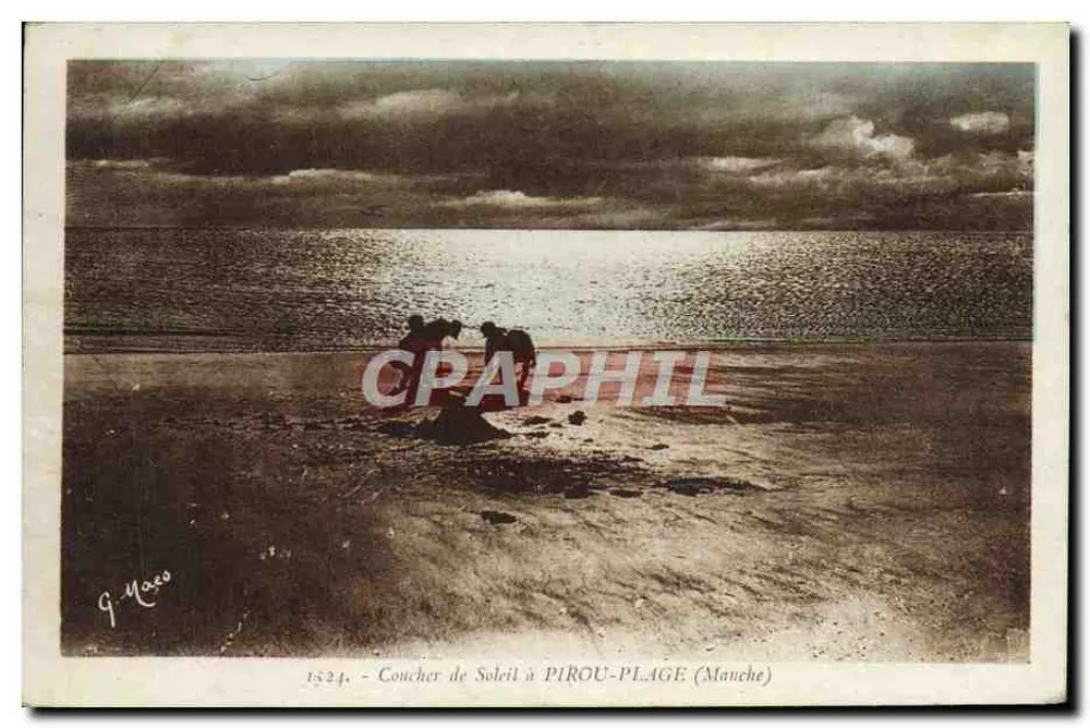 Pôr do Sol em PIROU-PLAGE (Manche) — G. Mareso — n° 1524 - Frente