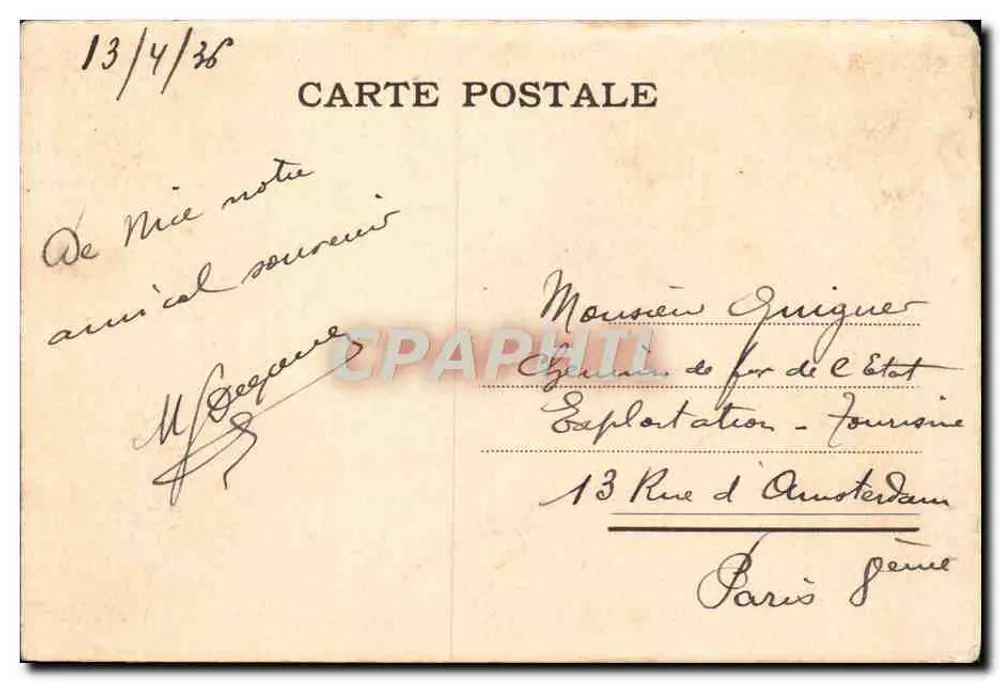 Nice - Promenade des Anglais — vue de l'hôtel de ville et du monument aux morts, éditeur MUNIER, n° 199 - Verso