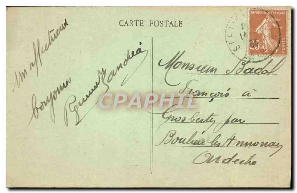 Saint-Étienne - Präfektur und Place Jean-Jaurès — unbekannter Verleger, Seriennummer nicht sichtbar - Rückseite