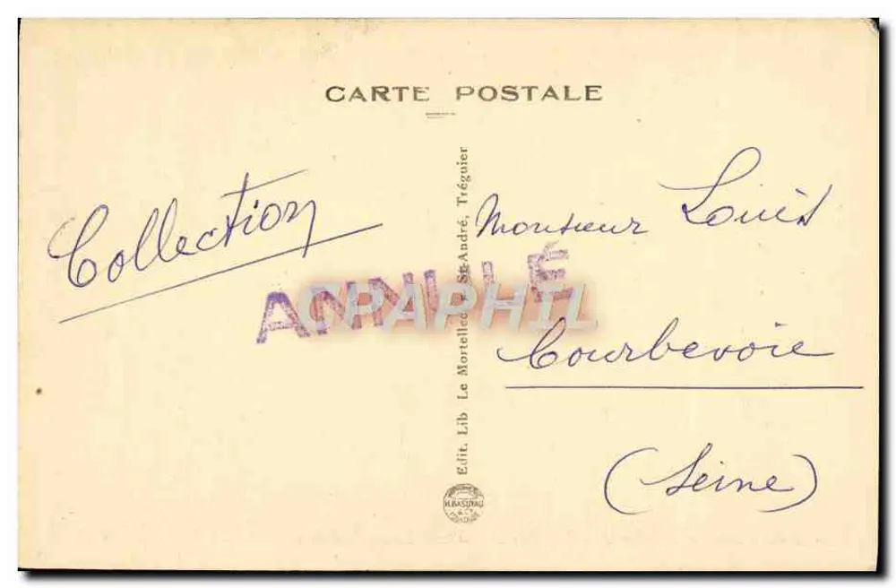 Tréguler (C.-du-N.) - Casa onde nasceu Ernest Renan em 23 de Fevereiro de 1823 - Verso