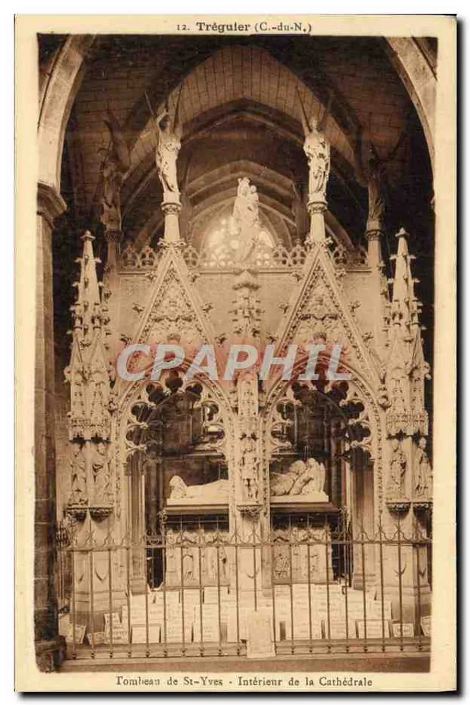 Grabmal von St-Yves - Innenansicht der Kathedrale — Tréguler (C.-du-N.) - Vorderseite