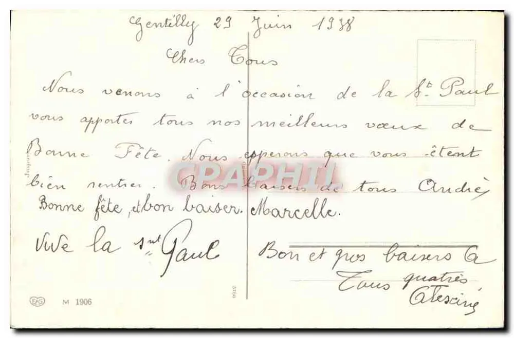 Arranjo de rosas — Boa festa — Editor M 1906 - Verso