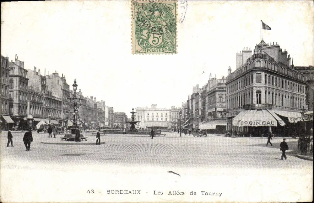 Bordeaux - Les Allées de Tourny — Panoramablick — unbekannter Verlag, Nr. 43 - Vorderseite