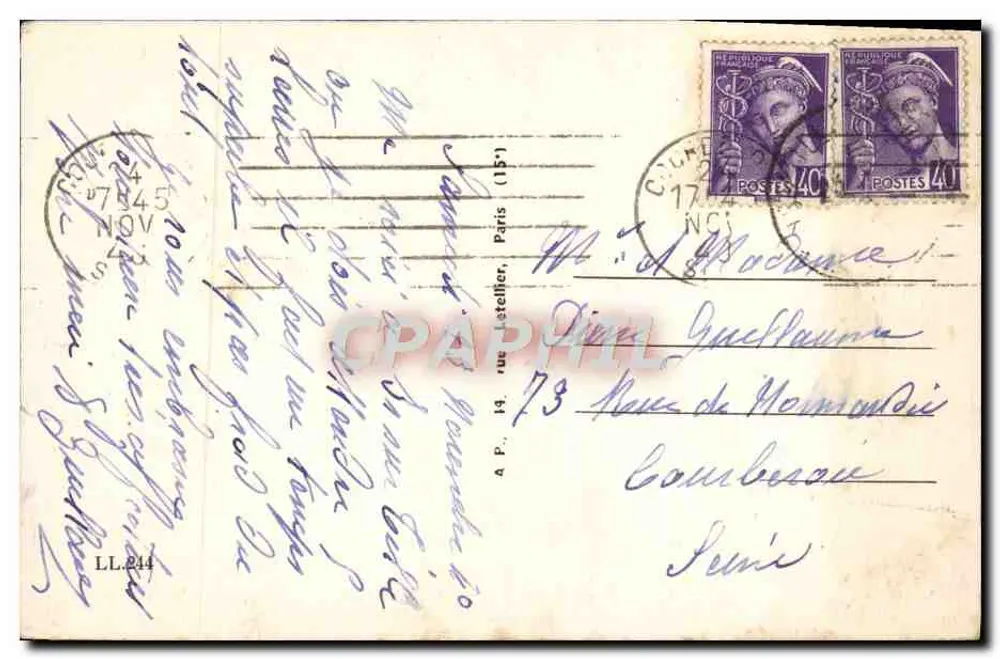 Dijon — O Monumento aos Mortos — A. Drouot, arq. ; Dampt e Bouchard, esc. - Verso
