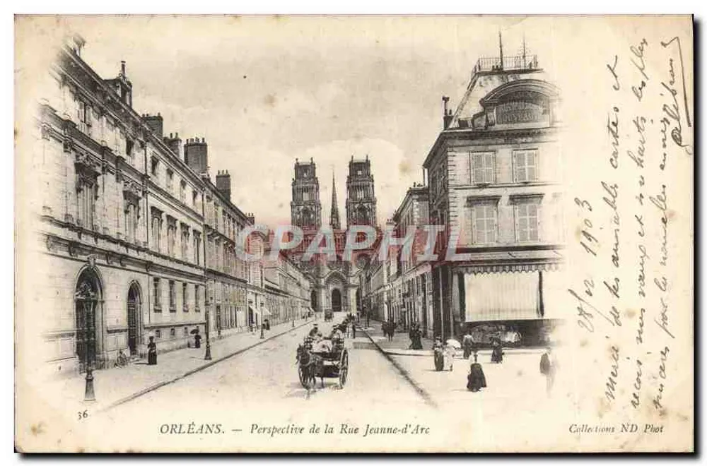 Orléans — Perspectiva da Rue Jeanne-d'Arc — Coleções ND Fot n°36 - Frente