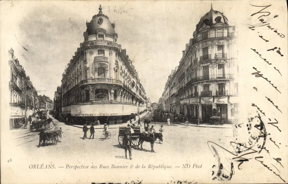 Orléans — Perspektive der Straßen Bannier & de la République — ND Phot - Vorderseite