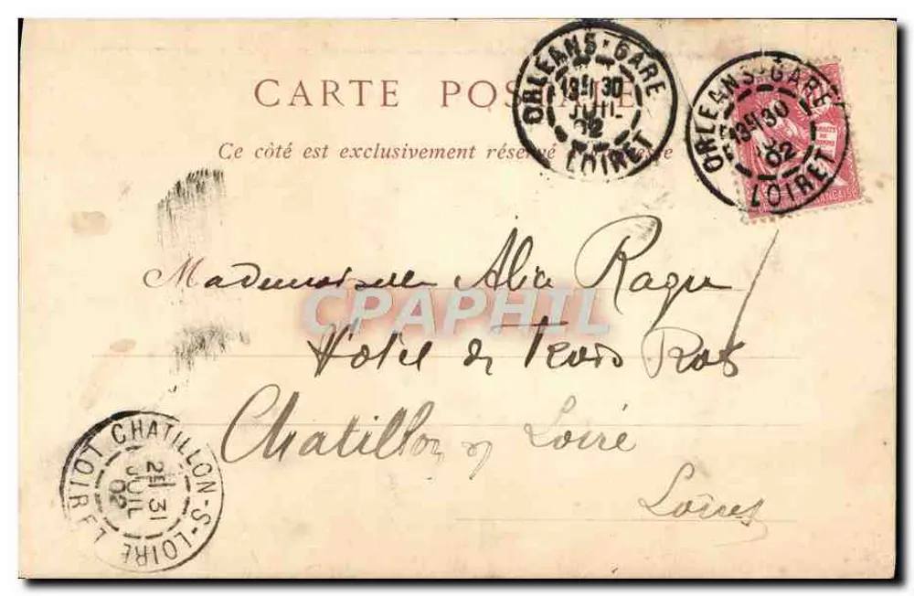 Orléans — Perspektive der Straßen Bannier & de la République — ND Phot - Rückseite