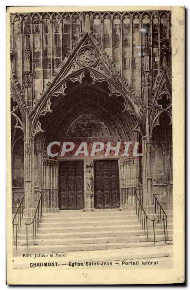 Chaumont — Kirche Saint-Jean — Seitenportal — Edit. Jullien et Morel - Vorderseite