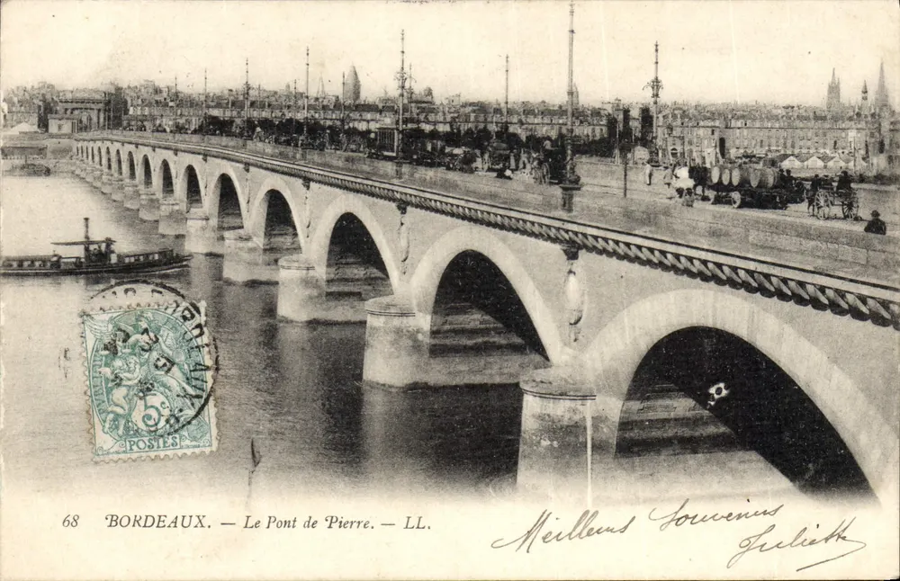 Bordeaux — O Pont de Pierre — LL. - Frente