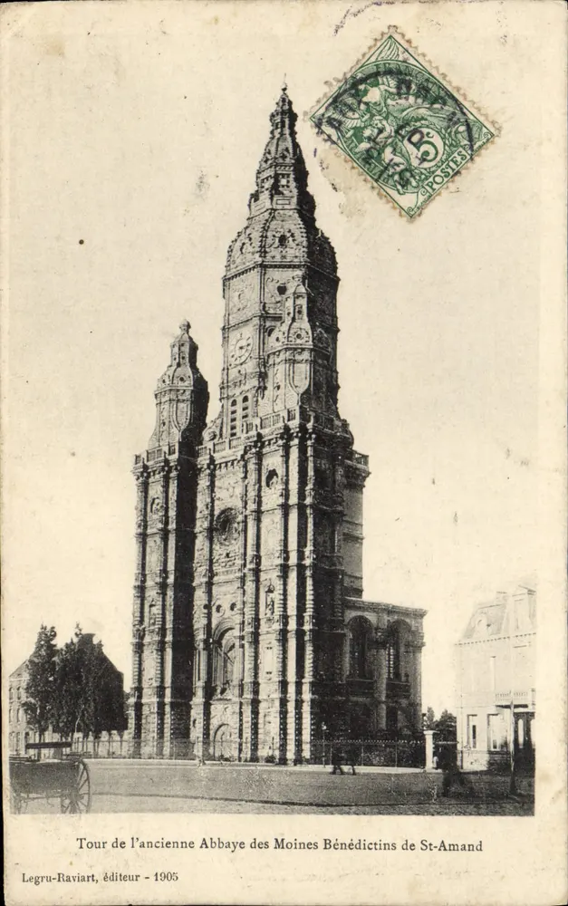 Ansicht der Turm der alten Abtei der Benediktiner von St-Amand — Legru-Raviart, Verlag - 1905 - Vorderseite