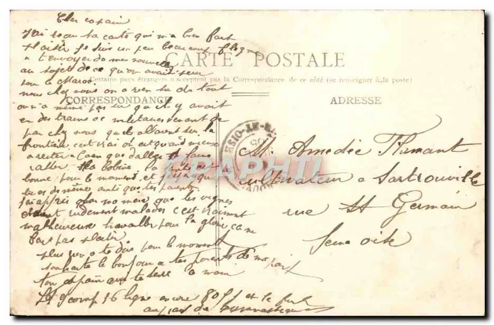 Dijon — O Palácio de Justiça — editor L. D. S. CARNY, número de série não visível - Verso