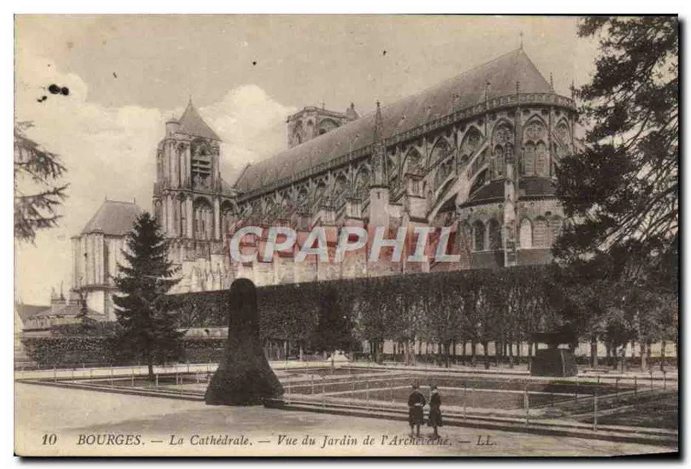 Bourges — Die Kathedrale — Ansicht vom Garten des Erzbischofs — LL. — N°10 - Vorderseite