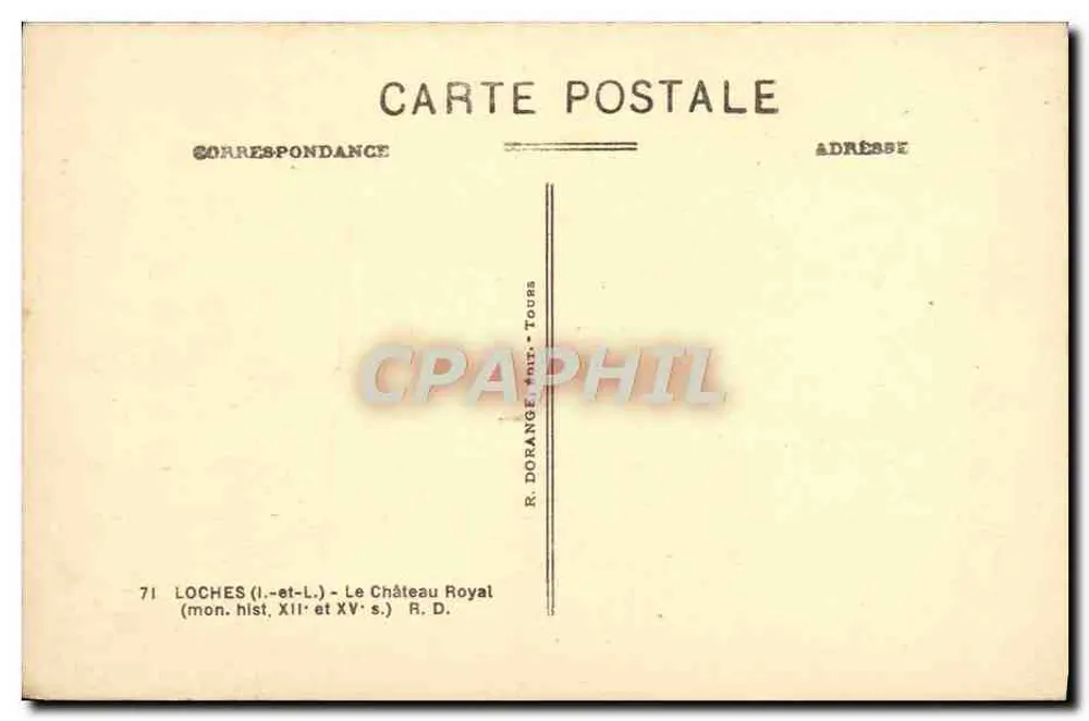 Loches — O Castelo Real — R. Dorange - Verso