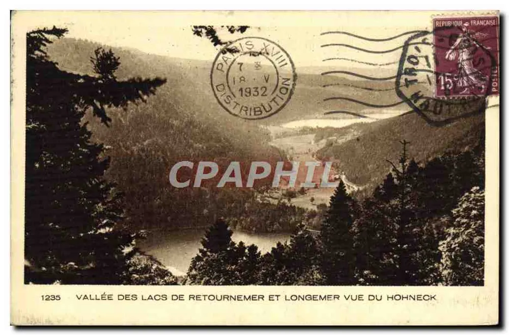 Tal der Seen Retournemer und Longemer aus Sicht des Hohneck — 1235 — Braun & Cie, Thoulouse-Dormach - Vorderseite