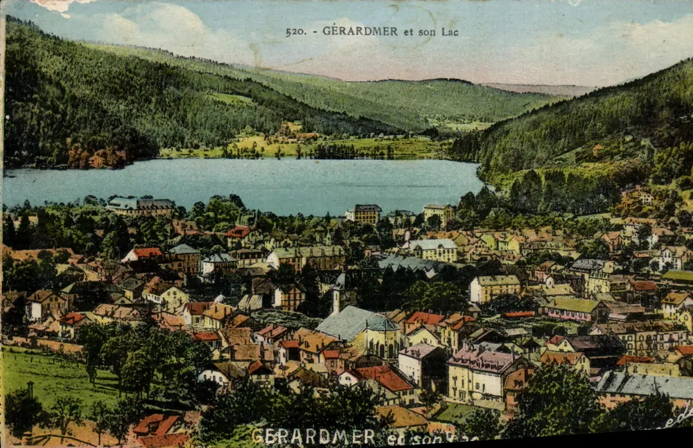 Gérardmer e seu Lago — vista aérea — Edição d'Art, V. Reding, Nancy, n° 520 - Frente