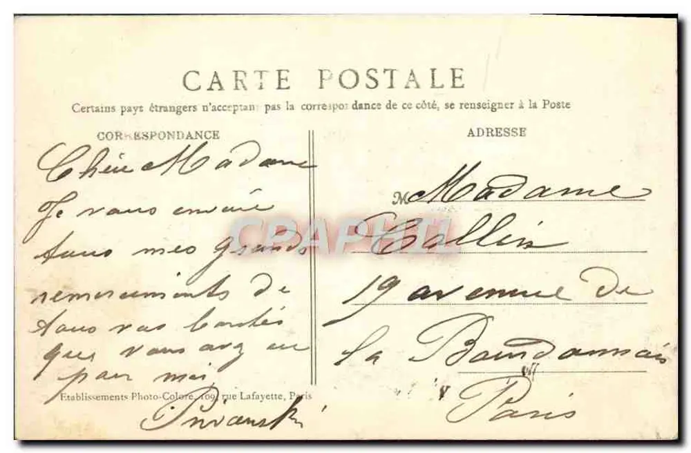 Paris — O Parque das Buttes-Chaumont — B.J.C. - Verso