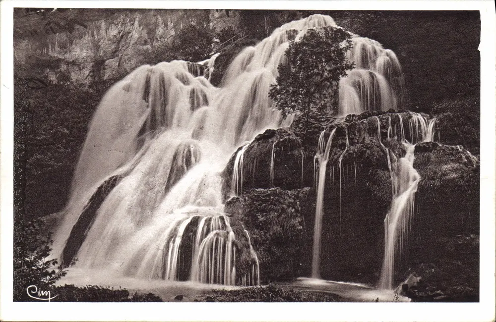 Cascade des Tuïs — Groettes de Baume-les-Messieurs (Jura) — Héliogravure H. Combier, n° 205 - Vorderseite