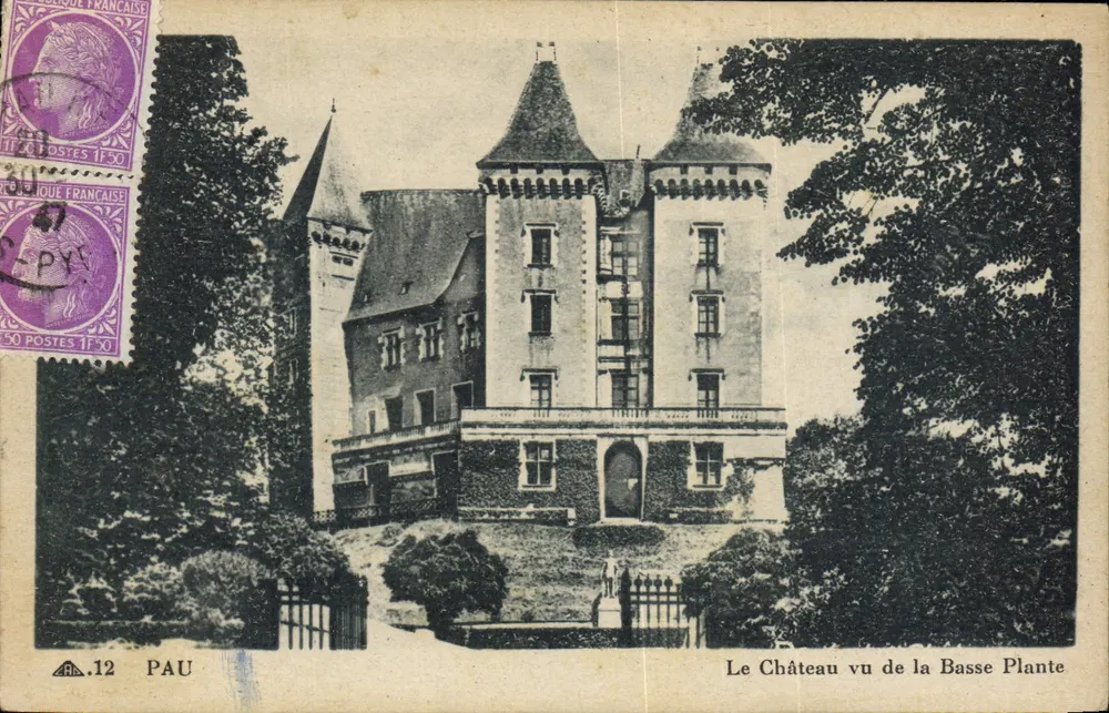 El Castillo visto desde la Basse Plante — Pau — editor Cie des Arts Pléiade Mécaniques, n°12 - Anverso