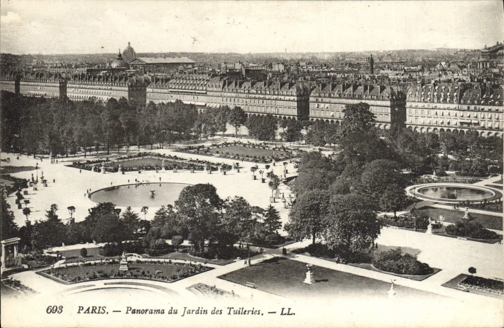 Paris — Panorama des Tuileries-Gartens — LL. n° 693 - Vorderseite