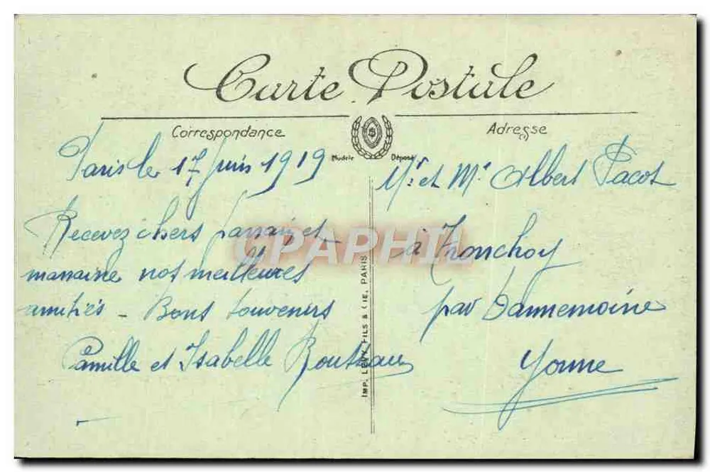 Paris — Panorama des Tuileries-Gartens — LL. n° 693 - Rückseite