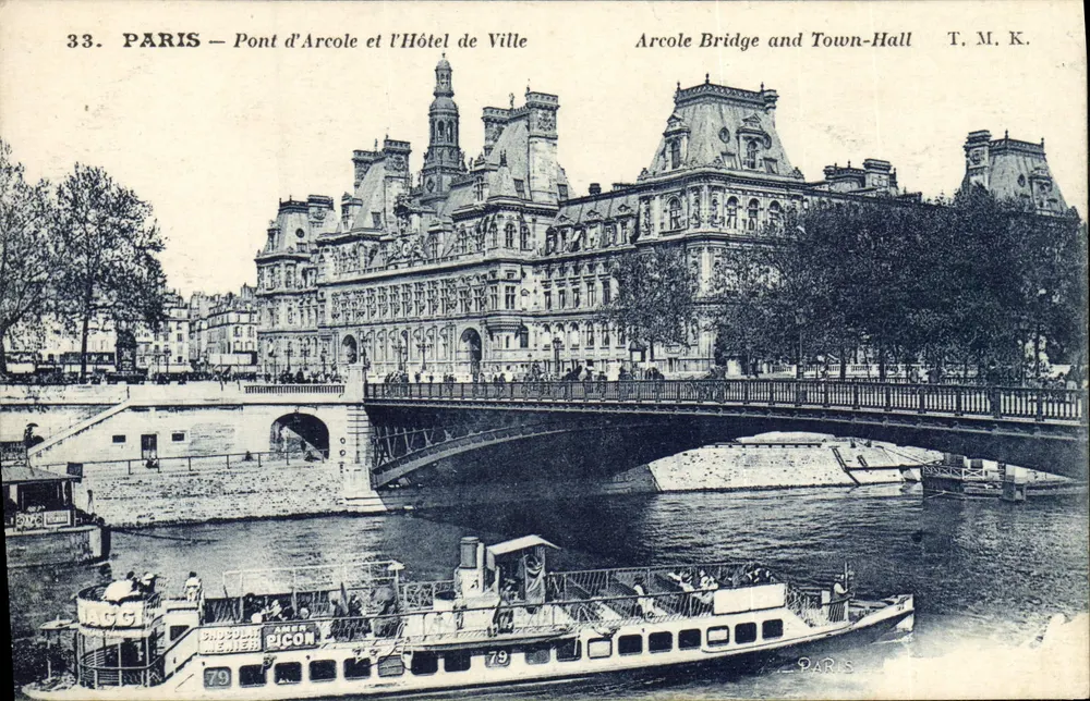 PARIS — Brücke Arcole und Rathaus — T.M.K. n°33 - Vorderseite