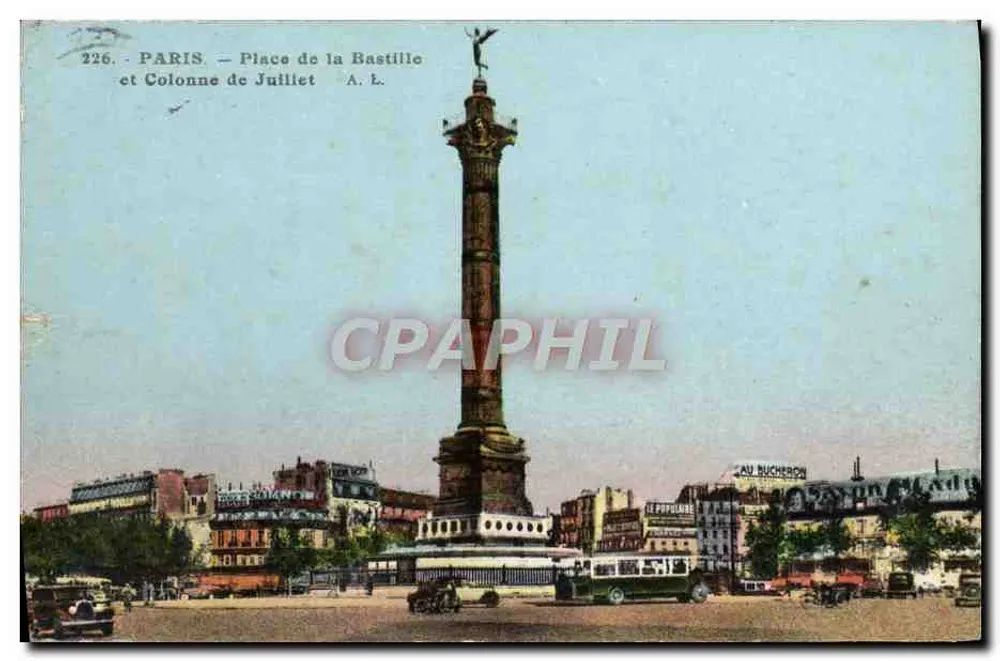 Paris — Place de la Bastille und Säule vom Juli — A. L. Nr. 226 - Vorderseite
